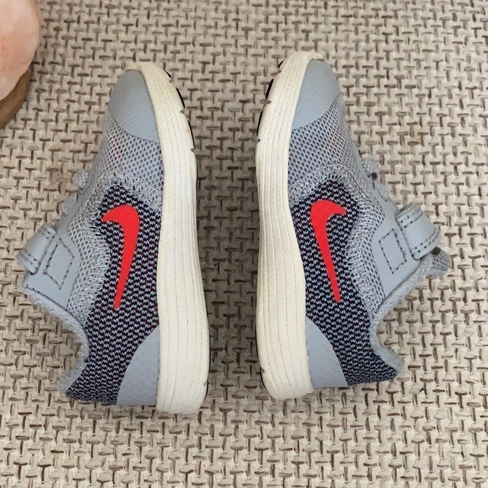 Nike Revolution Gray Velcro Sneakers Baby Size 4c